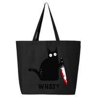 Cat What Funny Black Cat  Murderous Cat With Knife (1) 25L Jumbo Tote