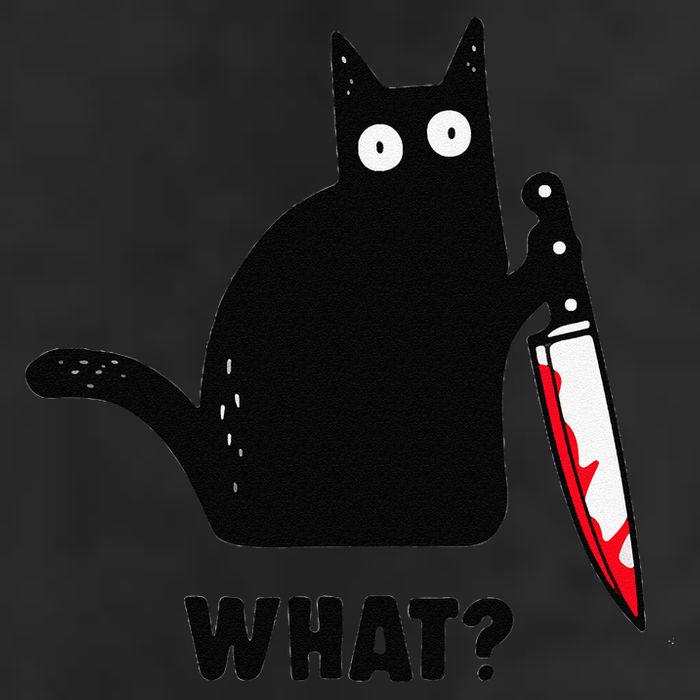 Cat What Funny Black Cat  Murderous Cat With Knife (1) 25L Jumbo Tote