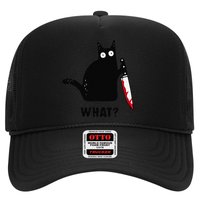 Cat What Funny Black Cat  Murderous Cat With Knife (1) Hat