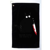 Cat What Funny Black Cat  Murderous Cat With Knife (1) Golf Towel