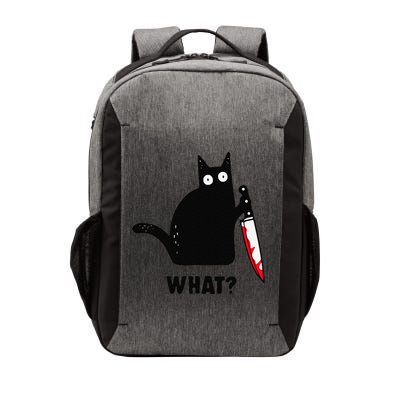 Cat What Funny Black Cat  Murderous Cat With Knife (1) Vector Backpack