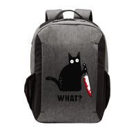 Cat What Funny Black Cat  Murderous Cat With Knife (1) Vector Backpack