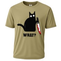 Cat What Funny Black Cat  Murderous Cat With Knife (1) Performance Shirt