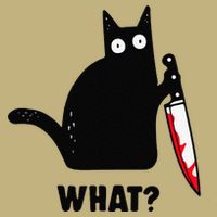 Cat What Funny Black Cat  Murderous Cat With Knife (1) Performance Shirt