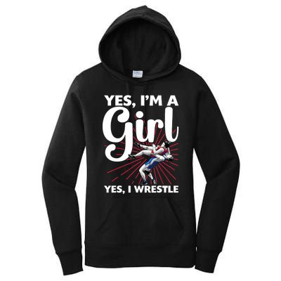 Cool Wrestling For Girls Women Kids Wrestler Athletes Coach Women's Pullover Hoodie