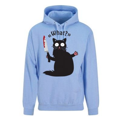 Cat What Funny Black Cat Fun Murderous Cat With Knife Unisex Surf Hoodie