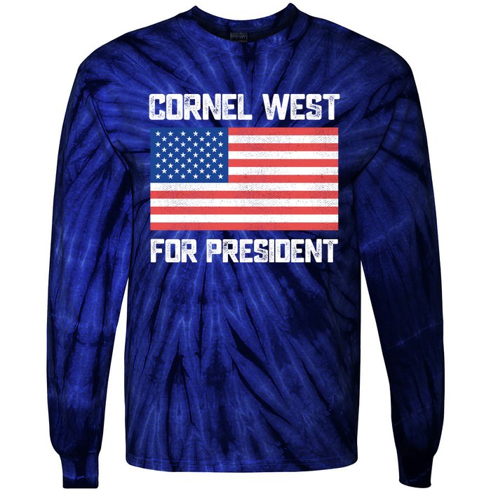 Cornel West For President 2024 Tie-Dye Long Sleeve Shirt