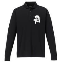 Cornette Wrestling Face Meme Performance Long Sleeve Polo