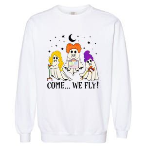 Come We Fly Funny PT SLP OT Nurse Ghost Nursing Halloween Garment-Dyed Sweatshirt