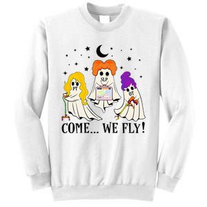 Come We Fly Funny PT SLP OT Nurse Ghost Nursing Halloween Sweatshirt