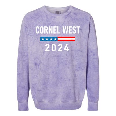 Cornel West For President Cornel West 2024 Colorblast Crewneck Sweatshirt