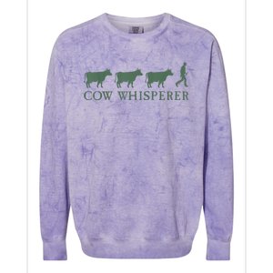 Cow Whisperer Funny Farmer Outfit For Farming Lovers Colorblast Crewneck Sweatshirt