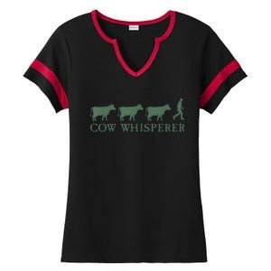 Cow Whisperer Funny Farmer Outfit For Farming Lovers Ladies Halftime Notch Neck Tee