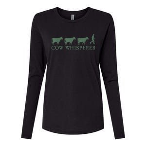 Cow Whisperer Funny Farmer Outfit For Farming Lovers Womens Cotton Relaxed Long Sleeve T-Shirt