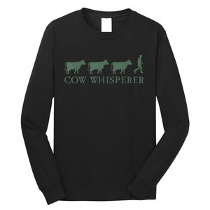 Cow Whisperer Funny Farmer Outfit For Farming Lovers Long Sleeve Shirt