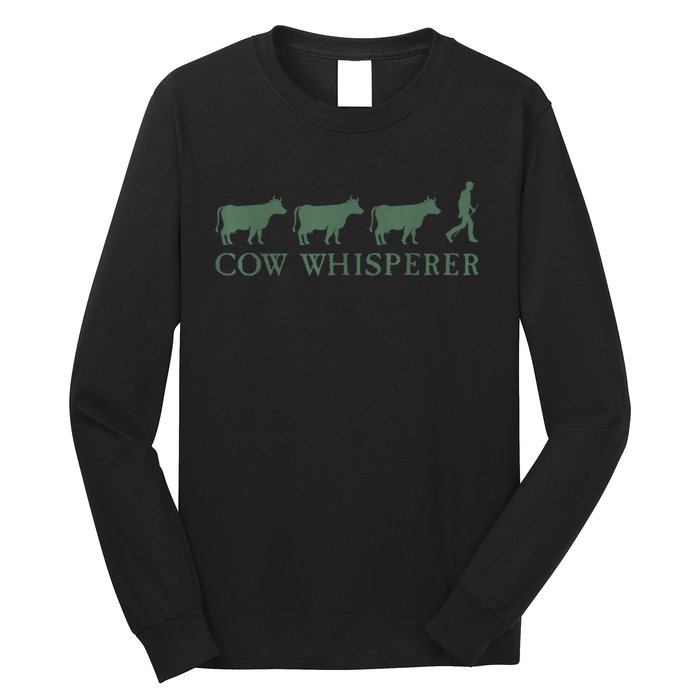 Cow Whisperer Funny Farmer Outfit For Farming Lovers Long Sleeve Shirt