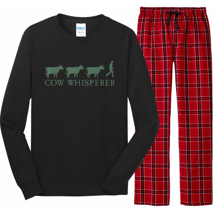 Cow Whisperer Funny Farmer Outfit For Farming Lovers Long Sleeve Pajama Set