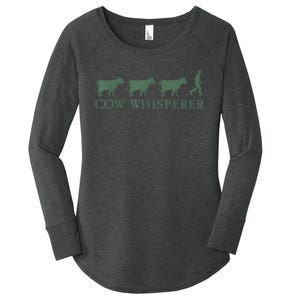 Cow Whisperer Funny Farmer Outfit For Farming Lovers Women's Perfect Tri Tunic Long Sleeve Shirt