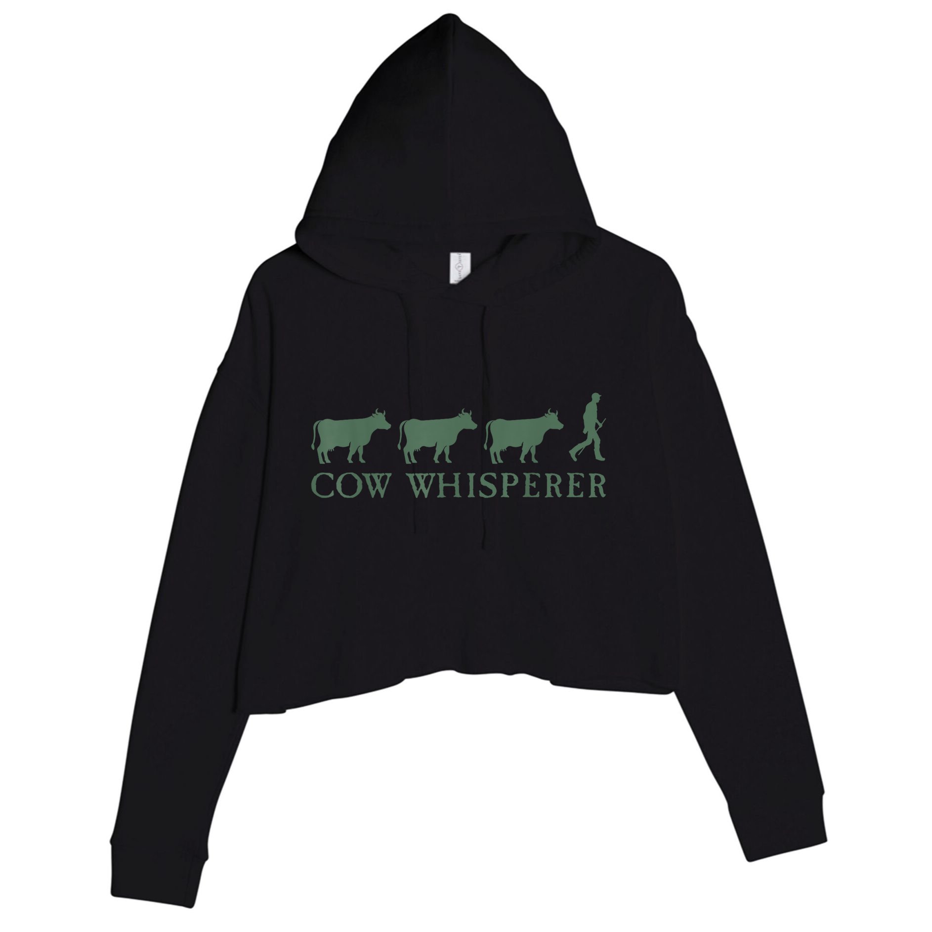 Cow Whisperer Funny Farmer Outfit For Farming Lovers Crop Fleece Hoodie