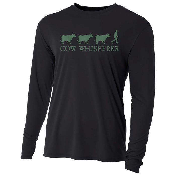 Cow Whisperer Funny Farmer Outfit For Farming Lovers Cooling Performance Long Sleeve Crew