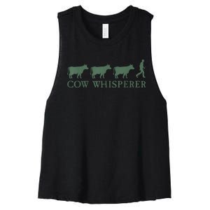 Cow Whisperer Funny Farmer Outfit For Farming Lovers Women's Racerback Cropped Tank