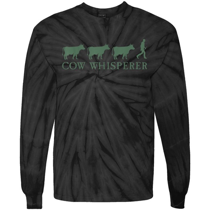 Cow Whisperer Funny Farmer Outfit For Farming Lovers Tie-Dye Long Sleeve Shirt