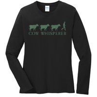 Cow Whisperer Funny Farmer Outfit For Farming Lovers Ladies Long Sleeve Shirt