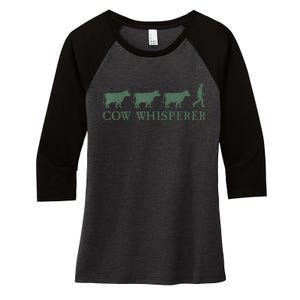 Cow Whisperer Funny Farmer Outfit For Farming Lovers Women's Tri-Blend 3/4-Sleeve Raglan Shirt