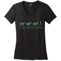 Cow Whisperer Funny Farmer Outfit For Farming Lovers Women's V-Neck T-Shirt