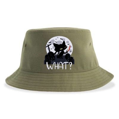 Cat What Funny Spooky Halloween Gift Sustainable Bucket Hat