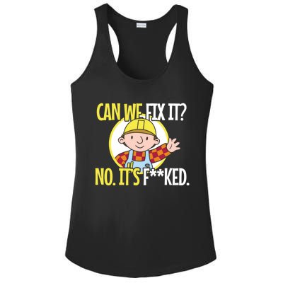 Can We Fix It Funny Repair Man Funny Design For Traders Ladies PosiCharge Competitor Racerback Tank