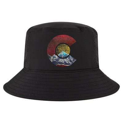 Colorado With Flag Themed Mountain Cool Comfort Performance Bucket Hat