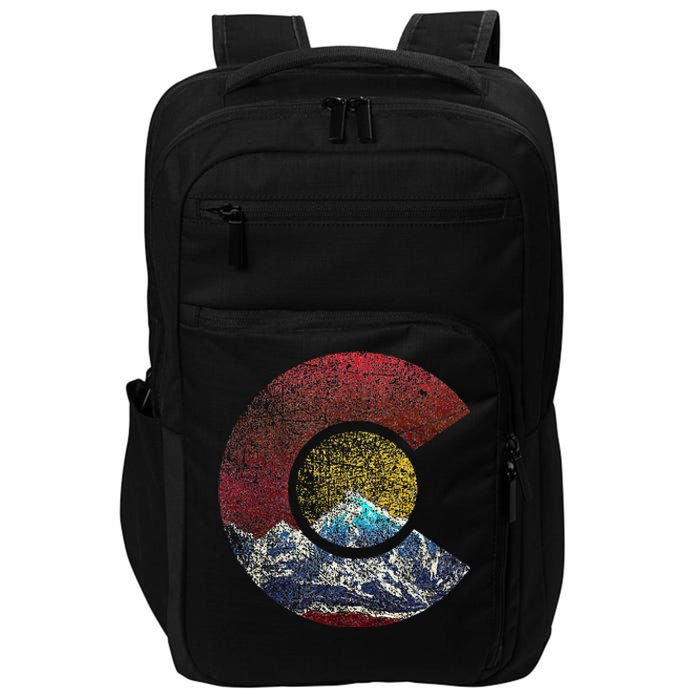 Colorado With Flag Themed Mountain Impact Tech Backpack