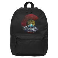 Colorado With Flag Themed Mountain 16 in Basic Backpack