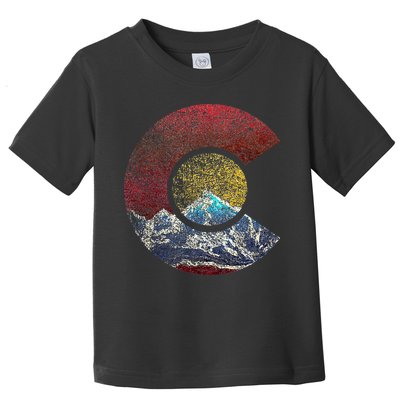 Colorado With Flag Themed Mountain Toddler T-Shirt