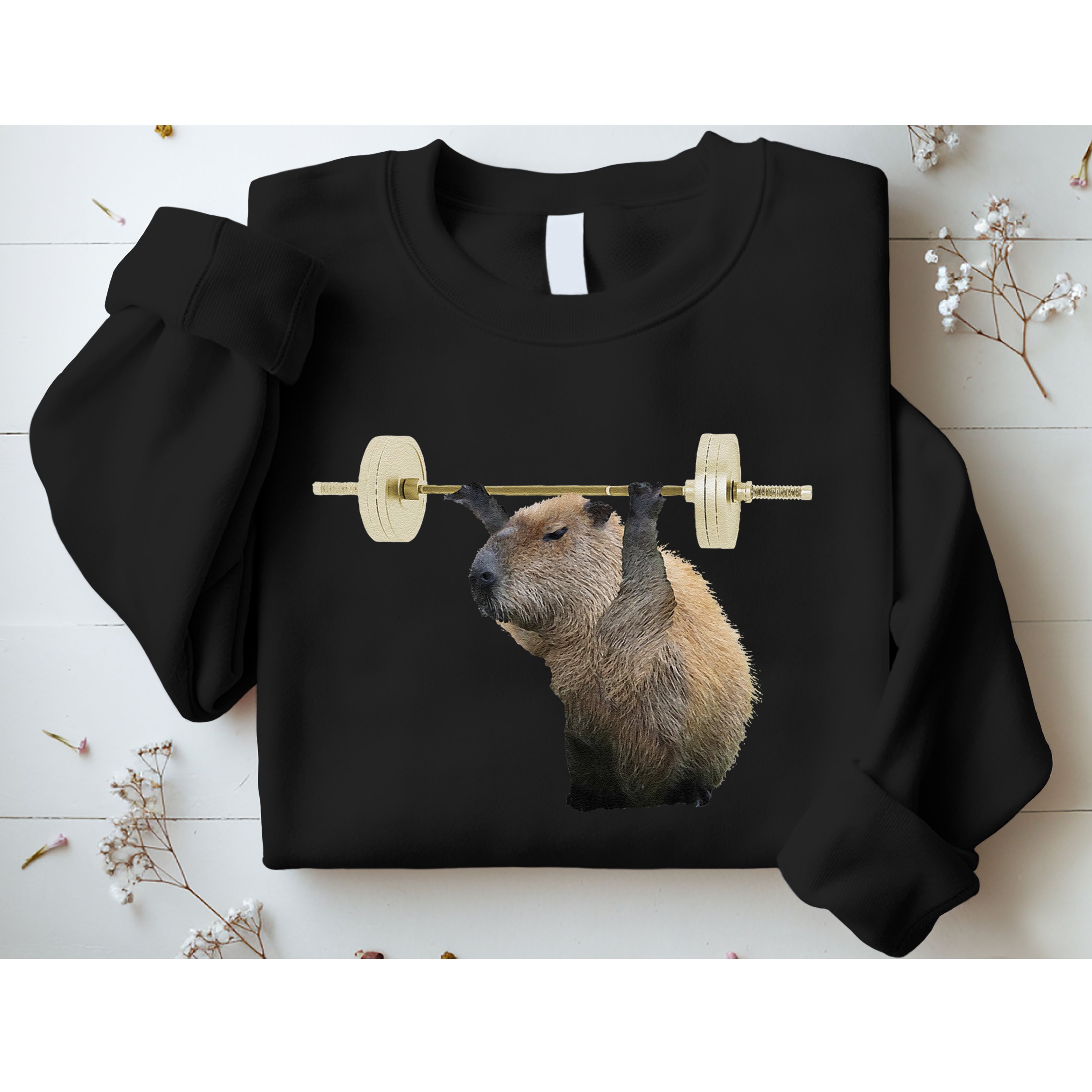 Capybara Weightlifting Funny Body Building Training Sweatshirt