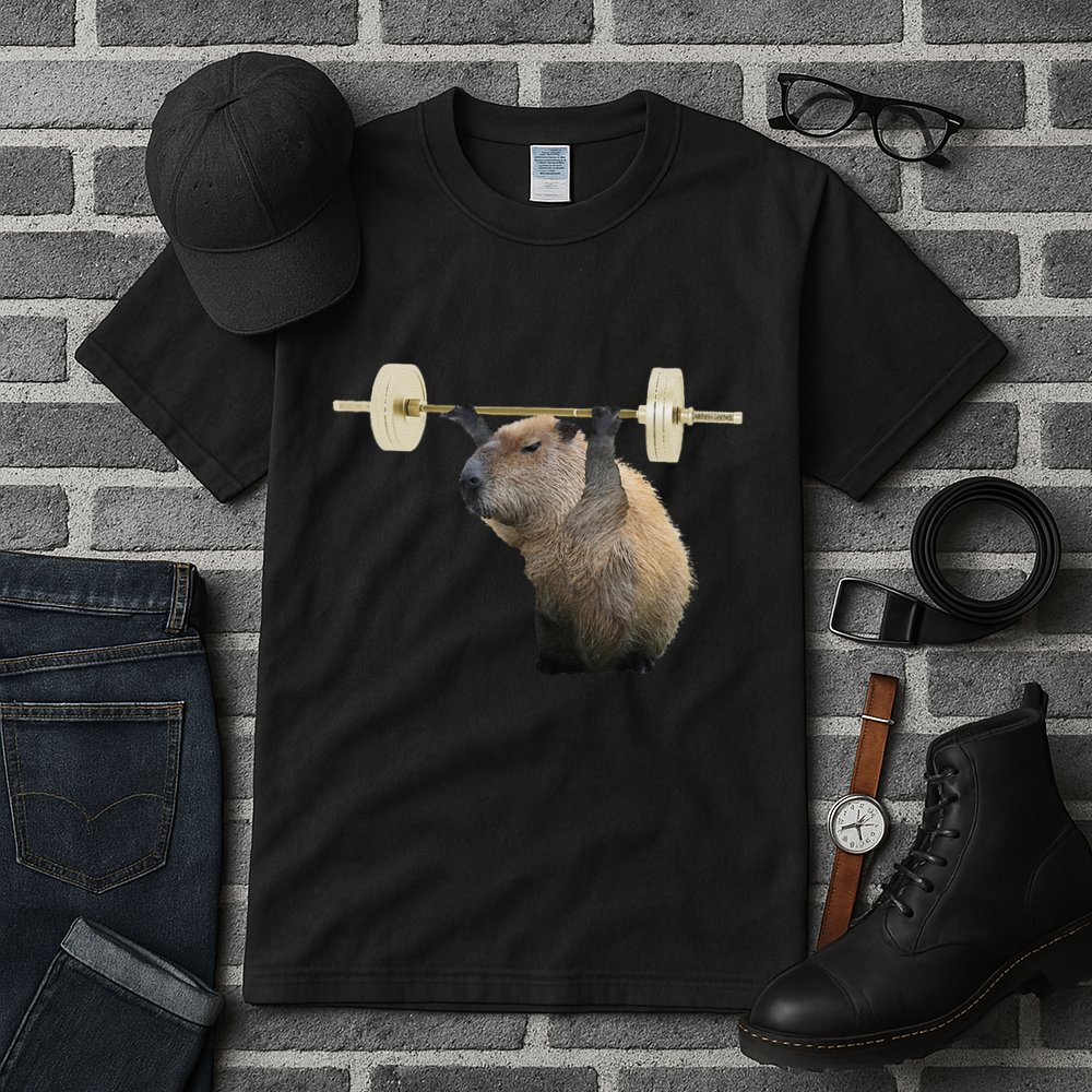 Capybara Weightlifting Funny Body Building Training Tall T-Shirt