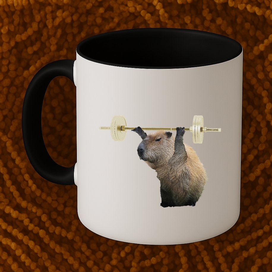 Capybara Weightlifting Funny Body Building Training Mug