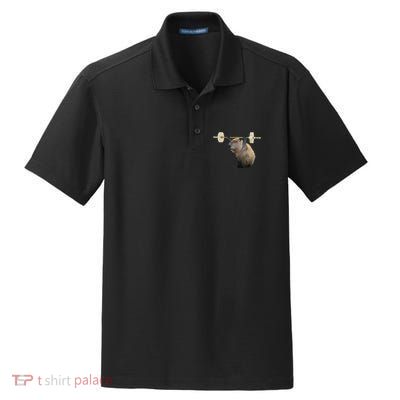 Capybara Weightlifting Funny Body Building Training Dry Zone Grid Polo