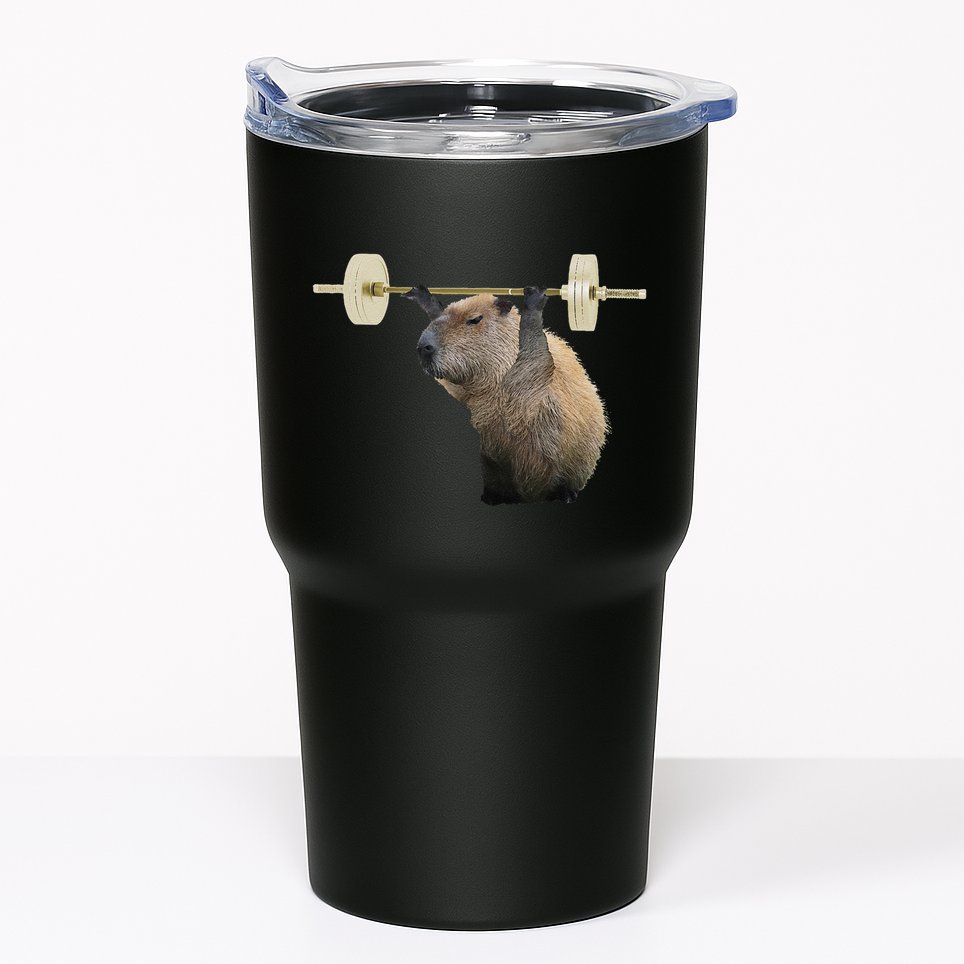 Capybara Weightlifting Funny Body Building Training Tumbler