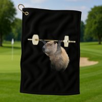 Capybara Weightlifting Funny Body Building Training Golf Towel