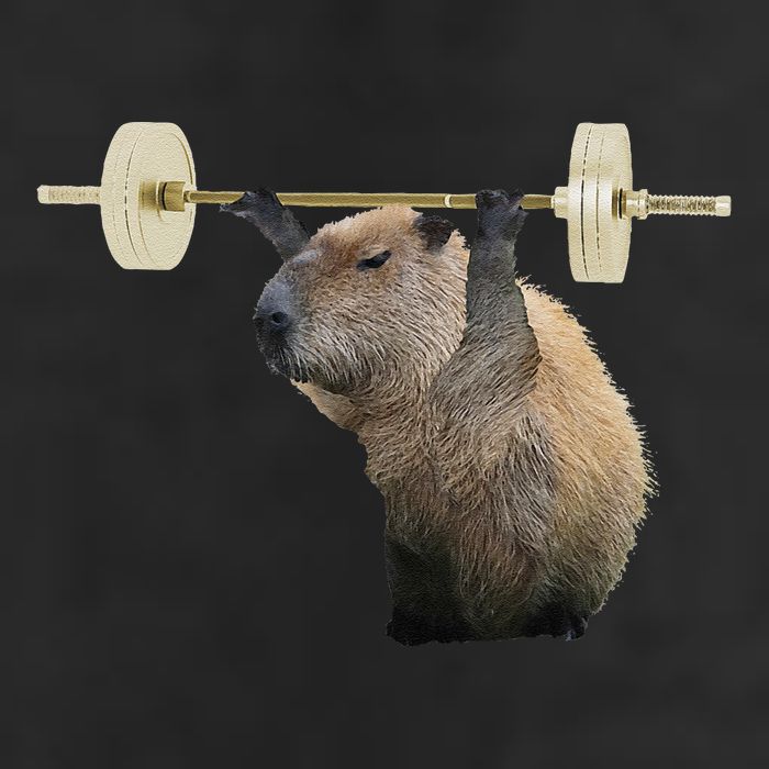 Capybara Weightlifting Funny Body Building Training Golf Towel