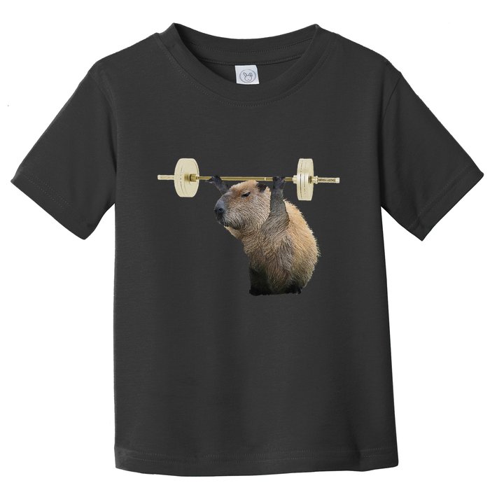 Capybara Weightlifting Funny Body Building Training Toddler T-Shirt