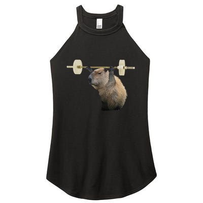 Capybara Weightlifting Funny Body Building Training Women's Perfect Tri Rocker Tank