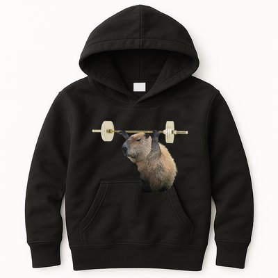 Capybara Weightlifting Funny Body Building Training Kids Hoodie