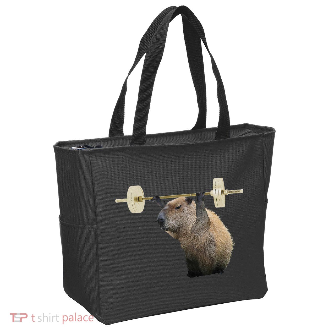 Capybara Weightlifting Funny Body Building Training Zip Tote Bag