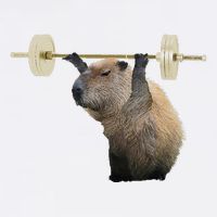 Capybara Weightlifting Funny Body Building Training Garment-Dyed Sweatshirt