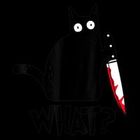 Cat What? Funny Black Cat Murderous Cat With Knife 16oz Travel Tumbler