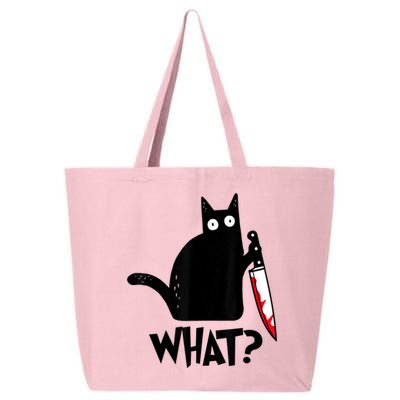 Cat What? Funny Black Cat Murderous Cat With Knife 25L Jumbo Tote