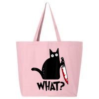Cat What? Funny Black Cat Murderous Cat With Knife 25L Jumbo Tote